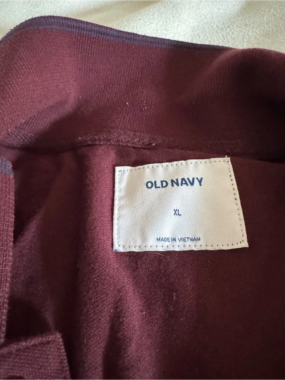 Old Navy Men's Maroon Long-Sleeve Polo